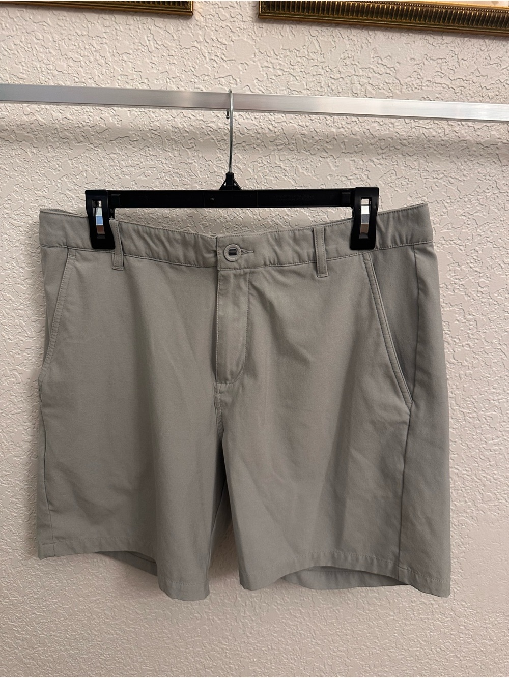 Puma Men's Flat Front Shorts in Light Gray